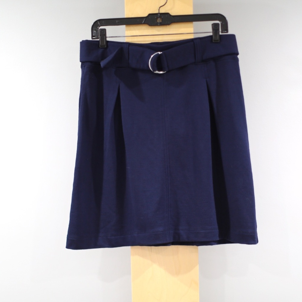 Ibex Wool Pencil Skirt Womens Large Navy Blue NWT